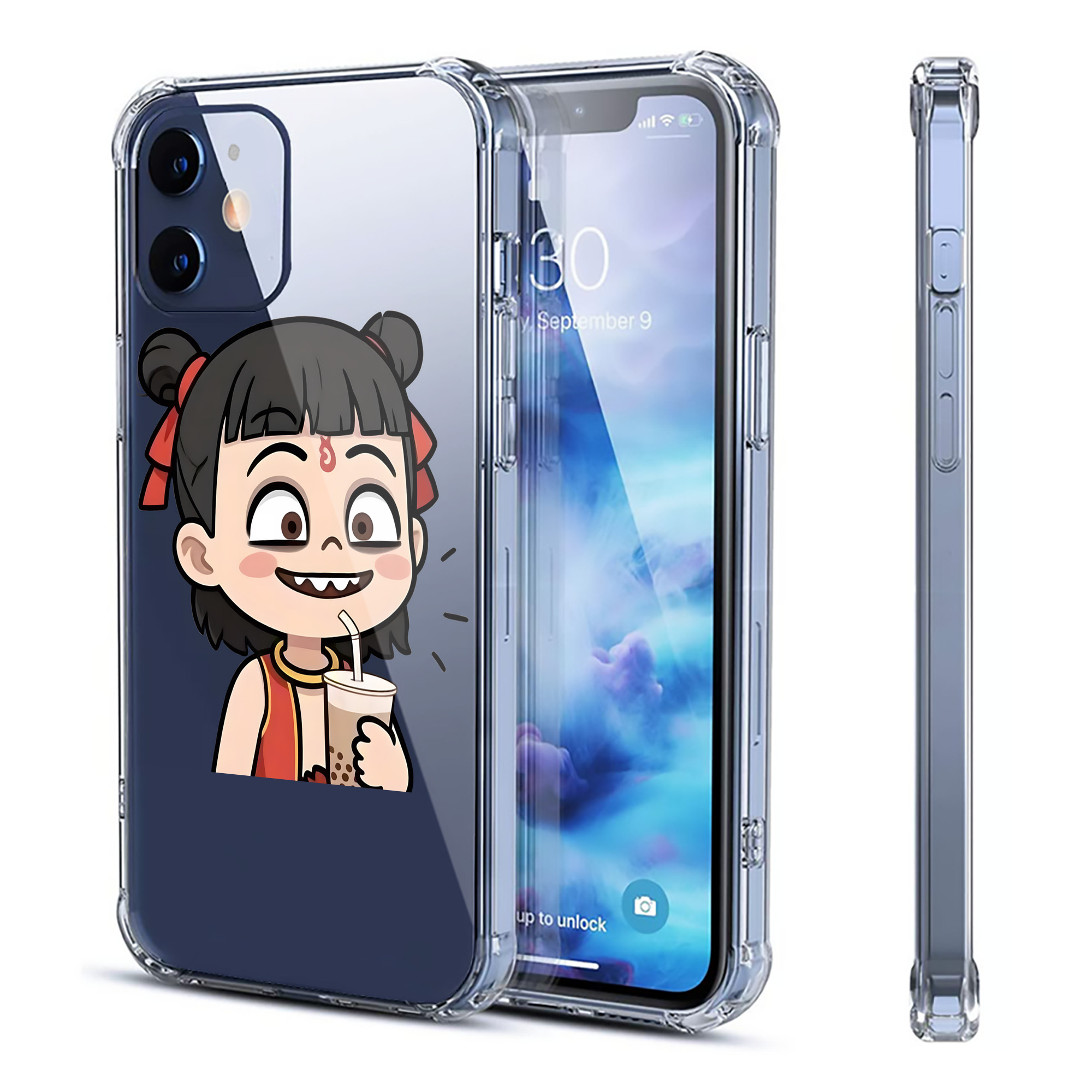 （画像用） Ne Zha 2 ナタ 魔童の大暴れ 【iPhone 12シリーズ対応】透明スマホケース（クリアソフトケース）